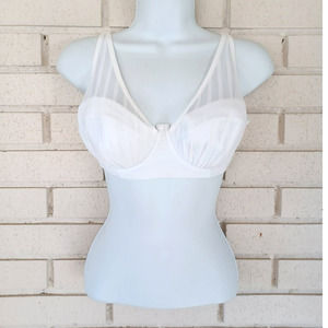 Asos Swim White Mesh Retro Bikini Top